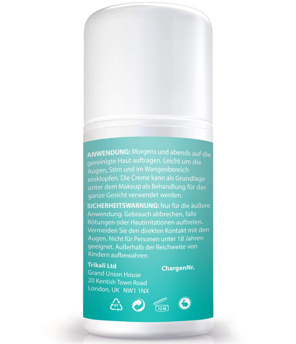 BIO Augenpflege, Anti-Aging Augencreme Gel gegen Falten, Schwellungen, und Augenringe. Eine Biologische Augengel mit Matrixyl 3000