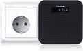BLAUPUNKT Steckdosenradio, UKW/FM PLL Steckdosen Radio, Bluetooth, USB Ladestecker Powerbank, Aux In, Freisprecheinrichtung, Schwarz