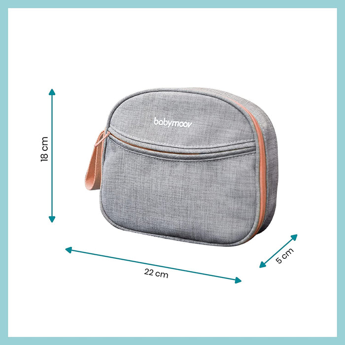 Baby-Kulturtasche - Pflege-Set, für Babys, 9-teilig, mit digitalem Fieberthermometer, Nasensauger, apricot