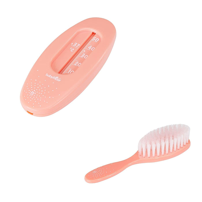 Baby-Kulturtasche - Pflege-Set, für Babys, 9-teilig, mit digitalem Fieberthermometer, Nasensauger, apricot