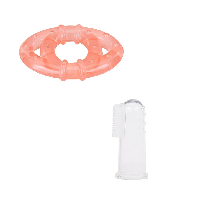 Baby-Kulturtasche - Pflege-Set, für Babys, 9-teilig, mit digitalem Fieberthermometer, Nasensauger, apricot