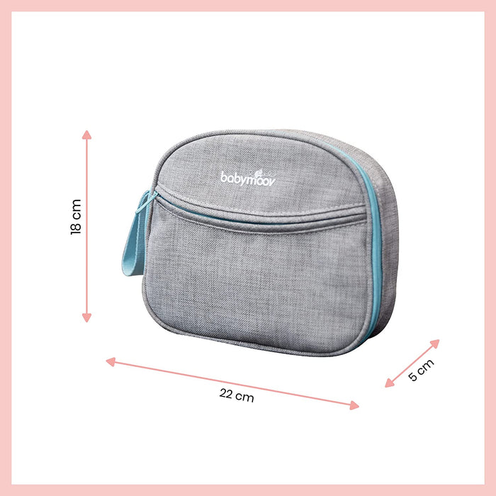 Baby-Kulturtasche - Pflege-Set, für Babys, 9-teilig, mit digitalem Fieberthermometer, Nasensauger, blau-türkis