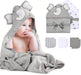 Baby Badetuch Set, 8-teiliges Babyhandtuch Set, 2X Baby Kapuzenhandtuch 76X76 cm und 6X Baby Waschlappen 24x24cm, Babyhandtuch mit Kapuze