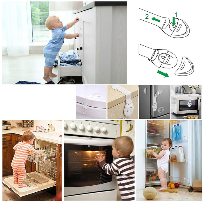 Baby Sicherheit Set Baby Kindersicherung Set mit Steckdosenschutz Eckenschutz verstellbare Schranksicherung und Türklammern Türklinkenschutz 