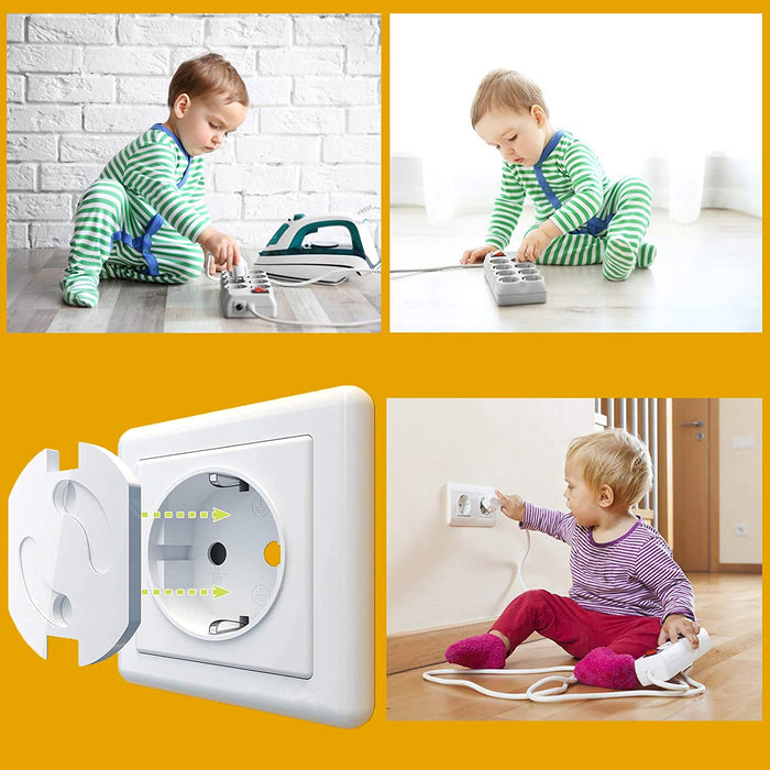 Baby Sicherheit Set Baby Kindersicherung Set mit Steckdosenschutz Eckenschutz verstellbare Schranksicherung und Türklammern Türklinkenschutz 