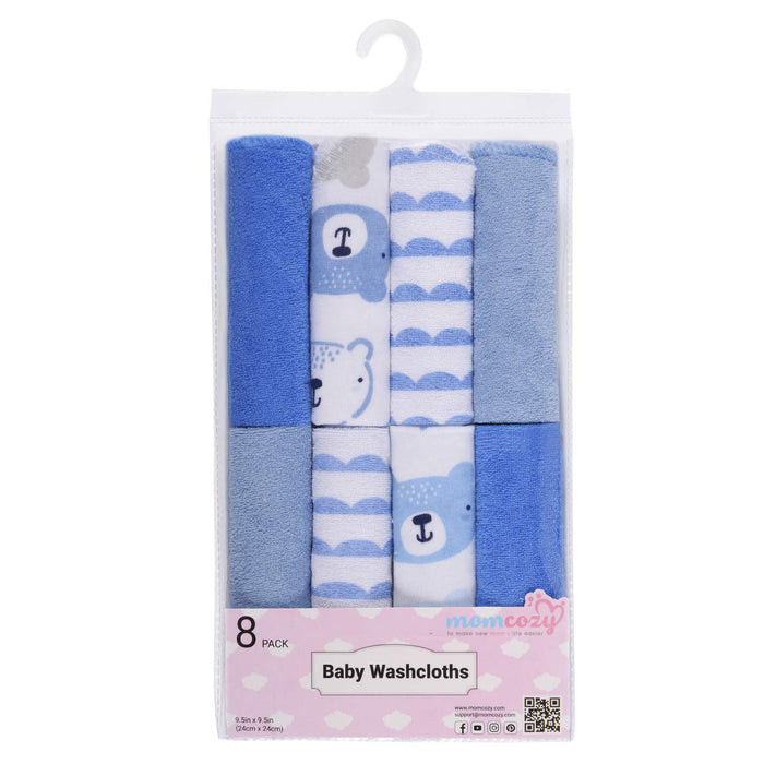 Baby Waschlappen, 8 Stück Baby Handtücher Set, Weiche Baby Gesichtstücher, Spucktücher Baby, Baumwolle Mulltücher Baby, Baby Badetuch für Babys