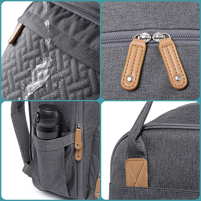 Baby Wickelrucksack Wickeltasche Rucksack mit tragbarer Wickelauflage, Schnullerhalter und Kinderwagengurten, Babytasche Multifunktional 