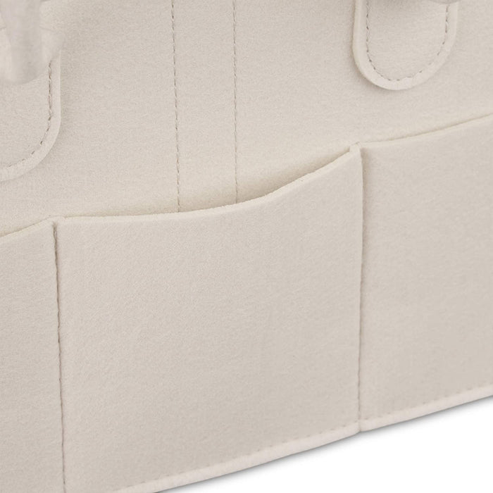 Baby Windel Caddy, 11 Fächer, entnehmbare Trenner, tragbare Filztasche, Auto & Wickeltisch Organizer, beige