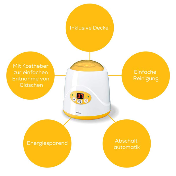 Babykost- und Fläschchenwärmer, Erwärmen und Warmhalten von Babynahrung, 8 Minuten Aufwärmzeit, digitale Temperaturanzeige