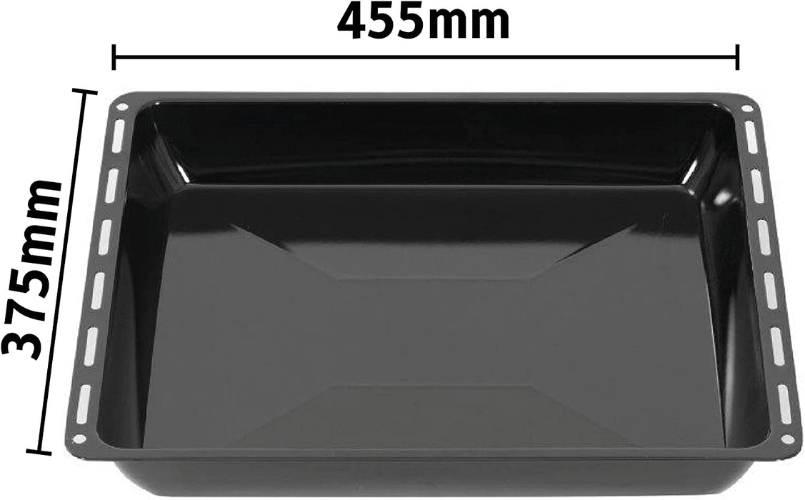 Backblech 45.5 x 37.5 x 6 cm, Extra Tiefe Emaillierte Fettpfanne für Backofen und Herd, Passend für Bosch, Siemens, Neff, Constructa, Flavel