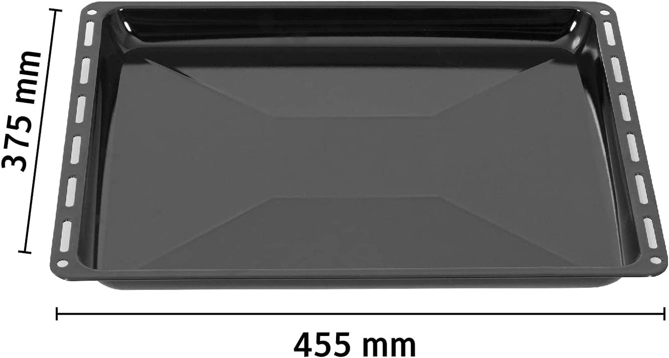 Backblech 45,5 x 37,5 x 3 cm, Emailliert Fettpfanne für Backofen & Herd, Passend für Bosch, Siemens, Neff, Constructa, Flavel, Kratzfest & Rostfrei