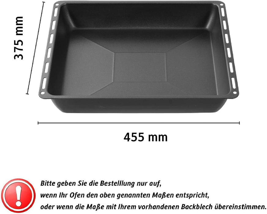 Backblech mit Antihaftbeschichtung 45.5 x 37.5 x 6 cm, Extra Tiefe Fettpfanne für Backofen und Herd, Passend für Bosch, Siemens, Neff, Constructa