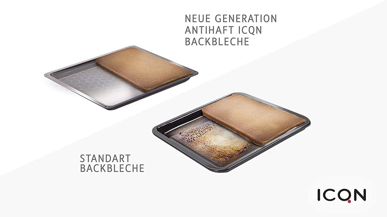 Backblech mit Antihaftbeschichtung 45.5 x 37.5 x 6 cm, Extra Tiefe Fettpfanne für Backofen und Herd, Passend für Bosch, Siemens, Neff, Constructa