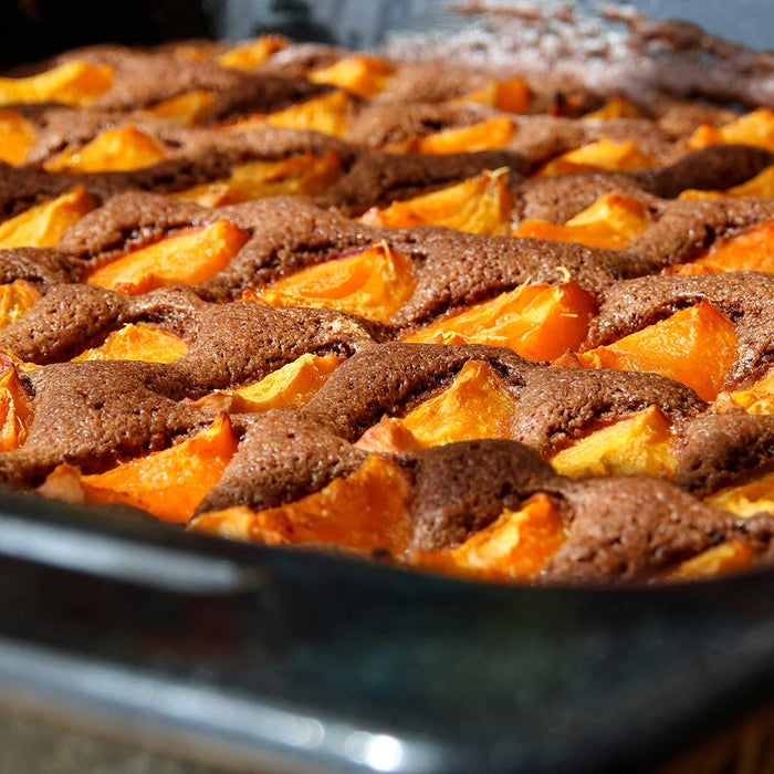 Backblech mit Deckel, 3in1 Kuchen Transportbox, 40 x 32,5 cm, hoher Rand, Kuchenblech rechteckig, grün/schwarz