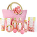 Bade Geschenkset SPA LUXETIQUE 10tlg Rosenduft Geschenke für Frauen mit Handtasche, Geburtstagsgeschenke Damen, Wellness set für Frauen