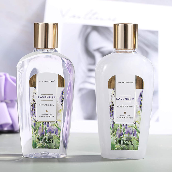  Bade Geschenkset für Frauen 10tlg. Lavender Duft Geburtstaggeschenk Damen Wellness set für Frauen Handcreme, Duschgel, Schaumbad, Bodylotion