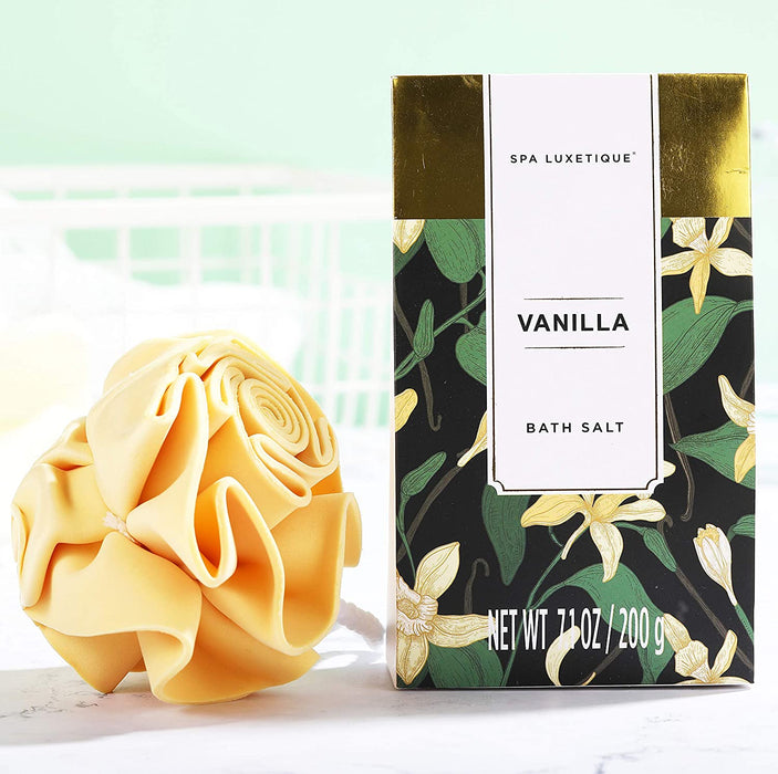 Bade Geschenkset für Frauen SPA LUXETIQUE 10 tlg. Set Vanilla Duft - Handcreme, Duschgel, Schaumbad, Bodylotion, Badesalz, Badeschwamm 