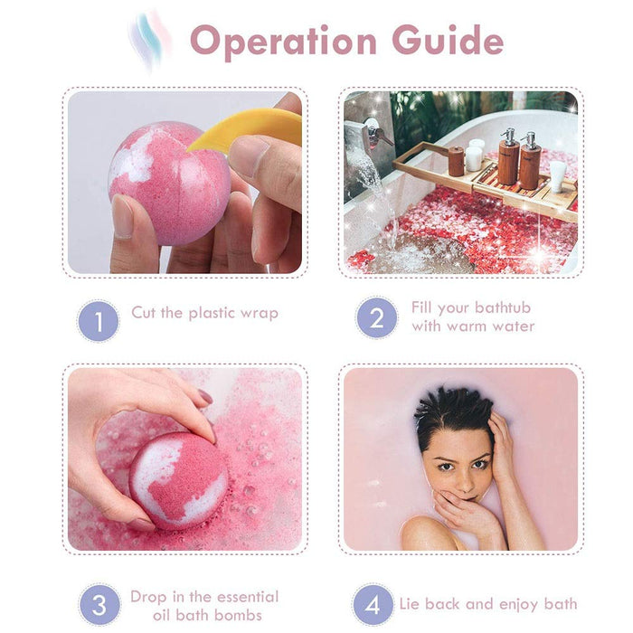 Badebomben Geschenkset Frauen (6 x 100g) mit 3 Duftkerze, Handgefertigte Badekugeln Bäder Geschenke für Frauen, Mama, Frau, Freundin