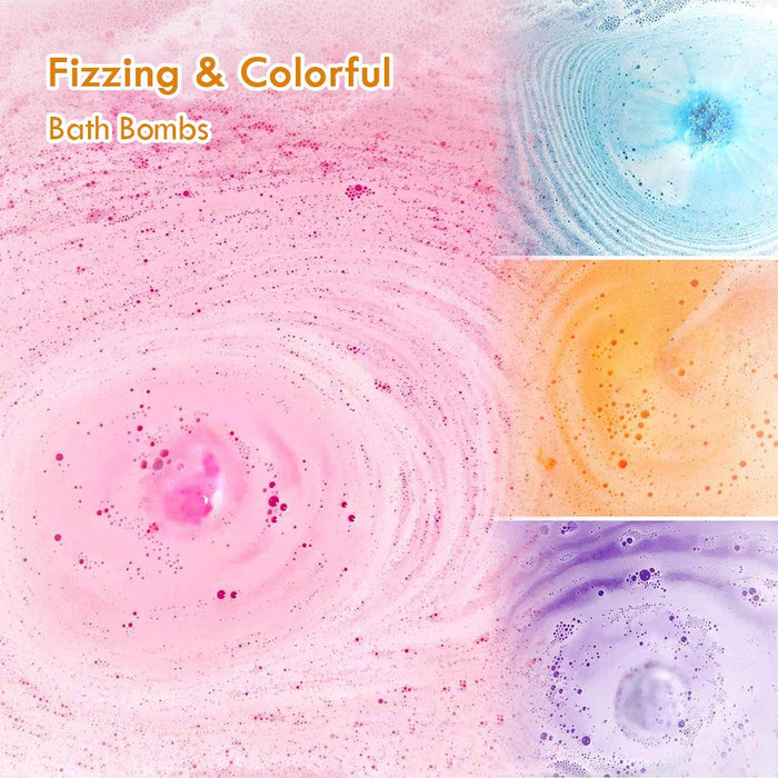 Badebomben Geschenkset Frauen (6 x 100g) mit 3 Duftkerze, Handgefertigte Badekugeln Bäder Geschenke für Frauen, Mama, Frau, Freundin