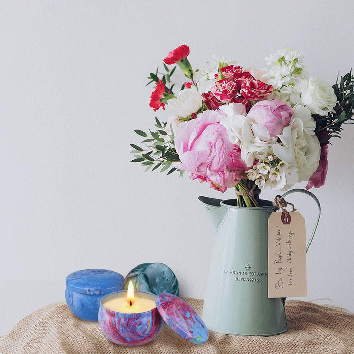 Badebomben Geschenkset Frauen (6 x 100g) mit 3 Duftkerze, Handgefertigte Badekugeln Bäder Geschenke für Frauen, Mama, Frau, Freundin