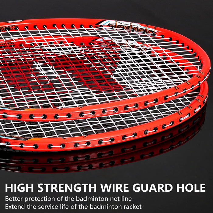  Badmintonschläger, Badmintonschläger Set mit 4 Badmintonschlägern und 3 Federbällen, Tragetasche, Kohlefaser Komplettes Badminton Set 