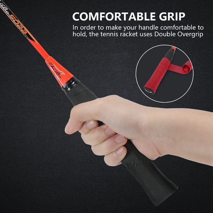  Badmintonschläger, Badmintonschläger Set mit 4 Badmintonschlägern und 3 Federbällen, Tragetasche, Kohlefaser Komplettes Badminton Set 