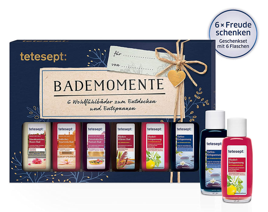 Bäder Geschenkset Bademomente – Badezusatz Probierset mit Geschenkanhänger - das ideale Präsent für jeden Anlass – 1 x Wohlfühlbäder Badeset 
