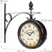Bahnhofsuhr doppelseitig, Batterie, Retro, New York, HBT 35 x 35 x 10 cm, zweiseitige Wanduhr Vintage, schwarz, Eisen