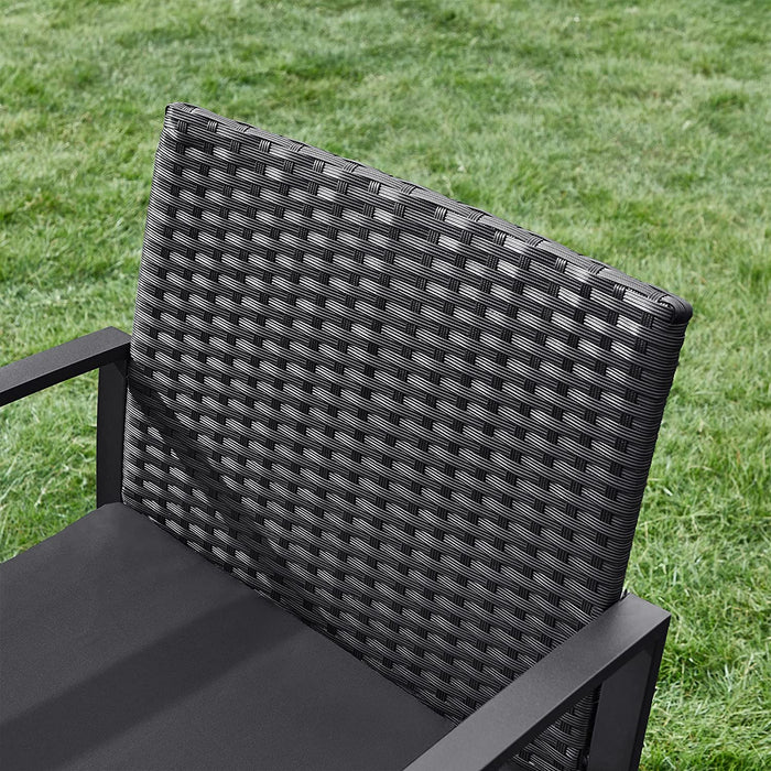 Balkonmöbel, Gartenmöbel-Set, aus PE-Polyrattan, Lounge-Set, Tisch und 2 Stühle, Terrassenmöbel, einfache Montage, Outdoor, für Terrasse, Balkon