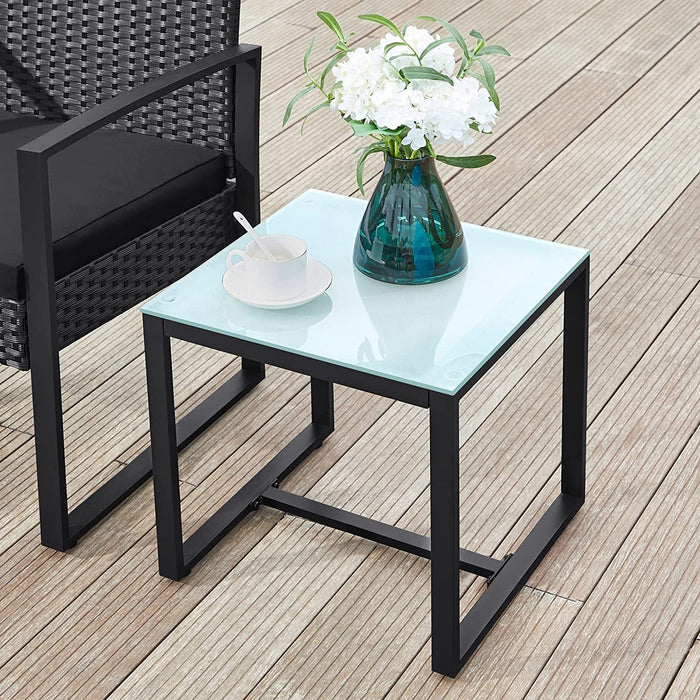 Balkonmöbel, Gartenmöbel-Set, aus PE-Polyrattan, Lounge-Set, Tisch und 2 Stühle, Terrassenmöbel, einfache Montage, Outdoor, für Terrasse, Balkon