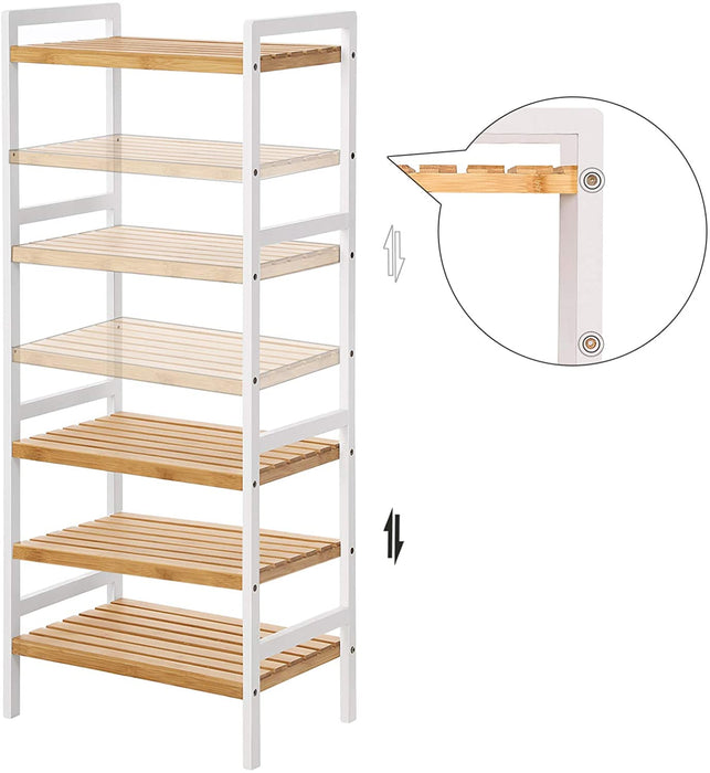 Bambusregal, Küchenregal, Badregal, Bücherregal, Standregal mit 4 Ablagen, 45 x 31,5 x 111 cm, für Bad, Küche, Wohnzimmer, Schlafzimmer, Balkon
