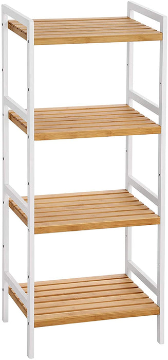Bambusregal, Küchenregal, Badregal, Bücherregal, Standregal mit 4 Ablagen, 45 x 31,5 x 111 cm, für Bad, Küche, Wohnzimmer, Schlafzimmer, Balkon