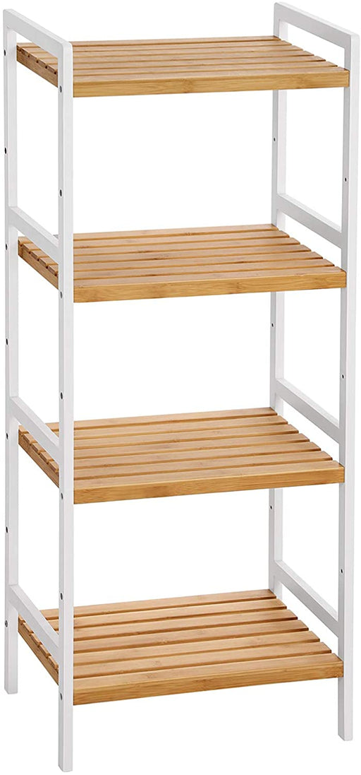Bambusregal, Küchenregal, Badregal, Bücherregal, Standregal mit 4 Ablagen, 45 x 31,5 x 111 cm, für Bad, Küche, Wohnzimmer, Schlafzimmer, Balkon