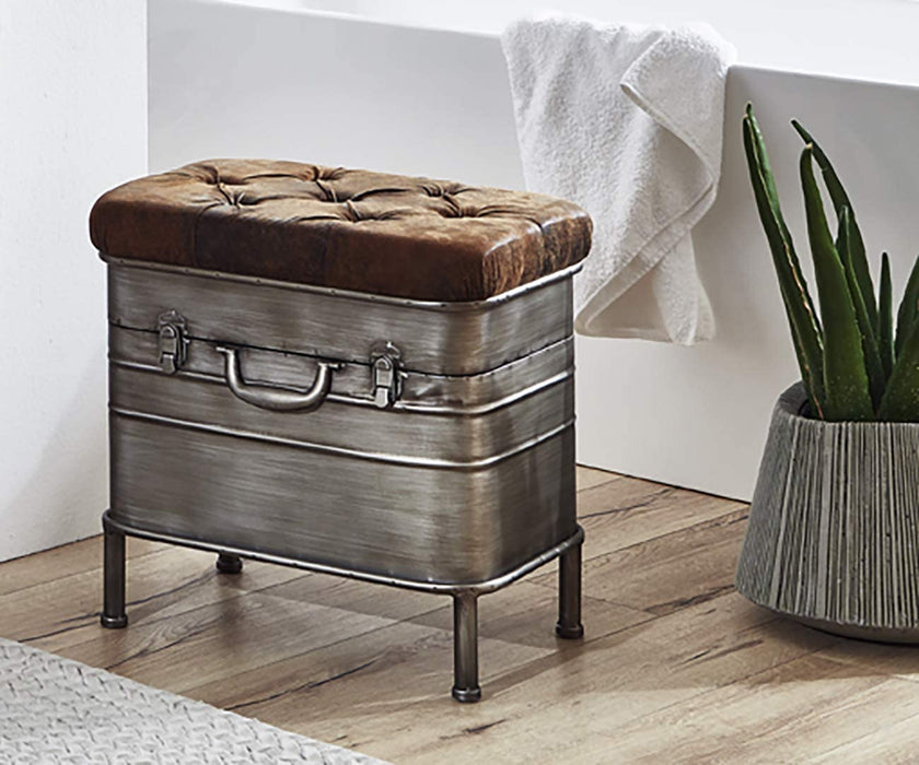 Bank, Stahl, anthrazit-braun, 51 x 34 x 48