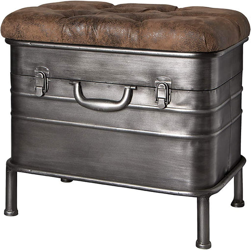 Bank, Stahl, anthrazit-braun, 51 x 34 x 48