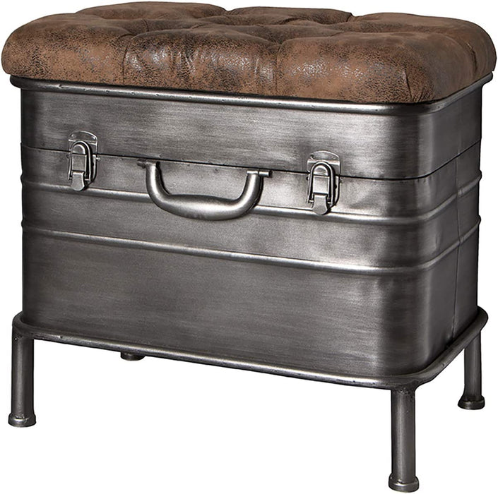 Bank, Stahl, anthrazit-braun, 51 x 34 x 48