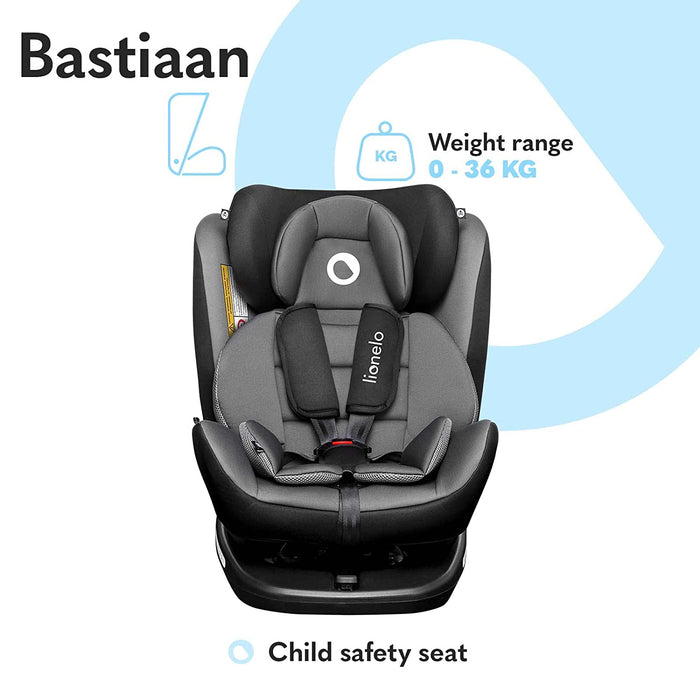 Bastiaan Kindersitz Auto, Kindersitz, Isofix und Top Tether, Kindersitz Drehbar um 360 Grad Autositz, Gruppe 0 1 2 3, ab Geburt bis 36 kg, TÜV SÜD, ECE R 44 04