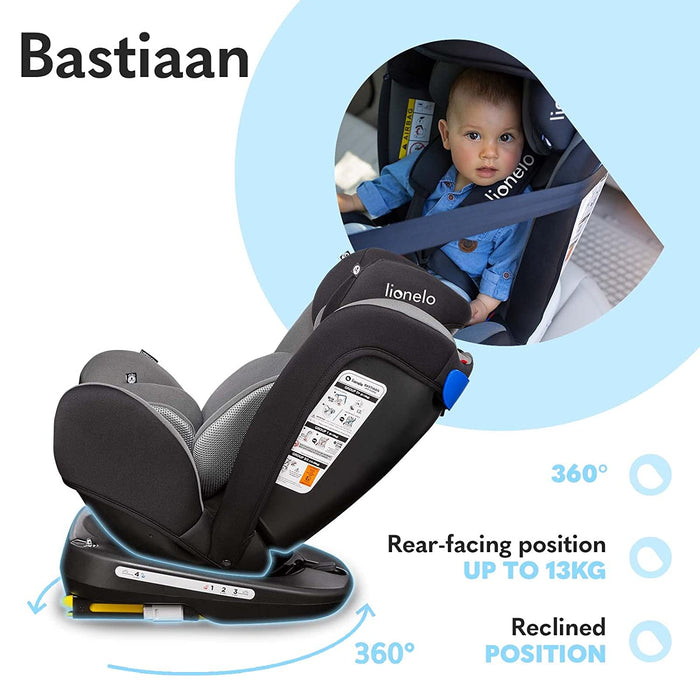 Bastiaan Kindersitz Auto, Kindersitz, Isofix und Top Tether, Kindersitz Drehbar um 360 Grad Autositz, Gruppe 0 1 2 3, ab Geburt bis 36 kg, TÜV SÜD, ECE R 44 04