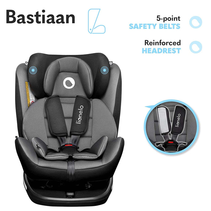 Bastiaan Kindersitz Auto, Kindersitz, Isofix und Top Tether, Kindersitz Drehbar um 360 Grad Autositz, Gruppe 0 1 2 3, ab Geburt bis 36 kg, TÜV SÜD, ECE R 44 04