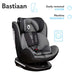 Bastiaan Kindersitz Auto, Kindersitz, Isofix und Top Tether, Kindersitz Drehbar um 360 Grad Autositz, Gruppe 0 1 2 3, ab Geburt bis 36 kg, TÜV SÜD, ECE R 44 04