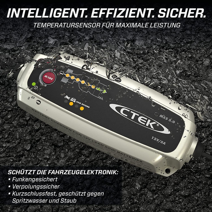 Batterieladegerät 12V, Temperaturkompensation, Intelligentes Ladegerät Autobatterie, Ladegerät Auto Und Motorrad, Batteriepfleger