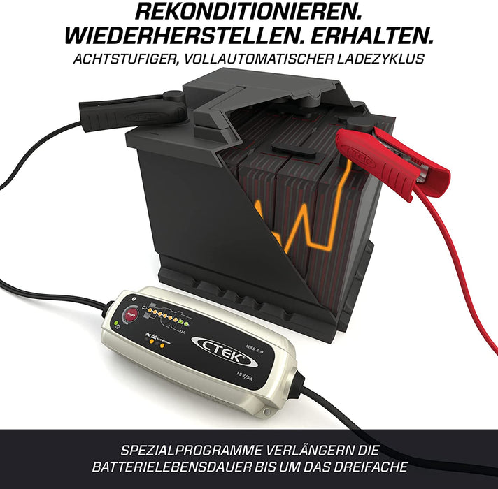 Batterieladegerät 12V, Temperaturkompensation, Intelligentes Ladegerät Autobatterie, Ladegerät Auto Und Motorrad, Batteriepfleger