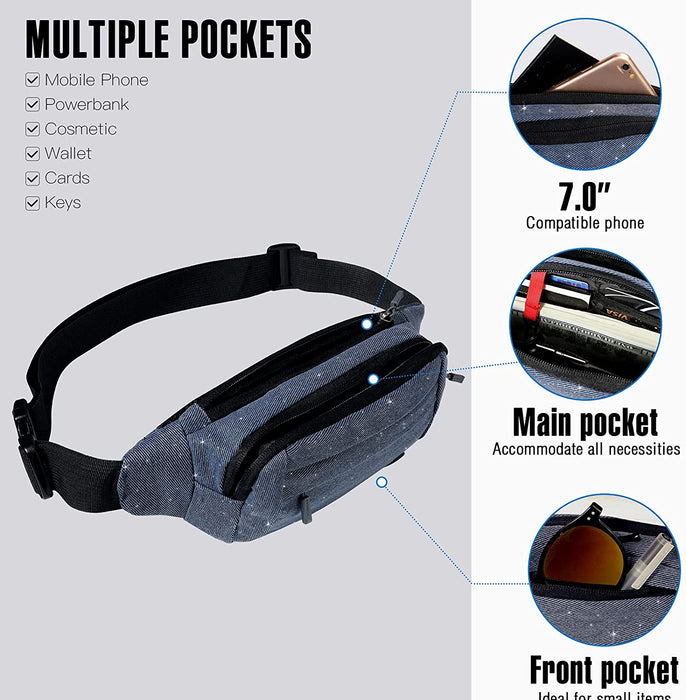 Bauchtasche Gürteltasche Hüfttasche Sport Wasserdicht Stylisch Nylon Klein Unisex Grün Hip Bum Waist Fanny Pack für Outdoor Reise Wandern 