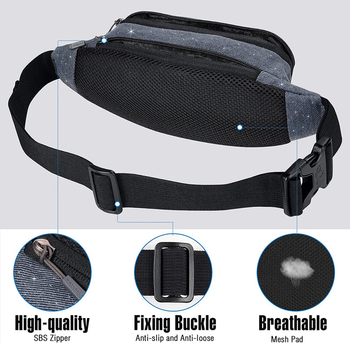 Bauchtasche Gürteltasche Hüfttasche Sport Wasserdicht Stylisch Nylon Klein Unisex Grün Hip Bum Waist Fanny Pack für Outdoor Reise Wandern 