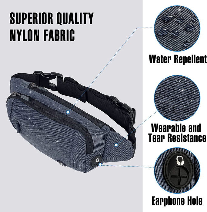 Bauchtasche Gürteltasche Hüfttasche Sport Wasserdicht Stylisch Nylon Klein Unisex Grün Hip Bum Waist Fanny Pack für Outdoor Reise Wandern 