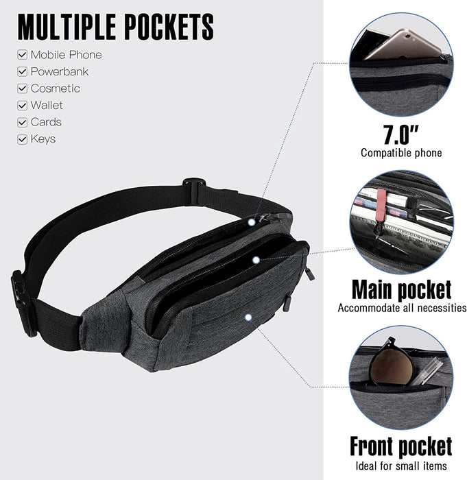 Bauchtasche Gürteltasche Hüfttasche Sport Wasserdicht Stylisch Nylon Klein Unisex Grün Hip Bum Waist Fanny Pack für Outdoor Reise Wandern 