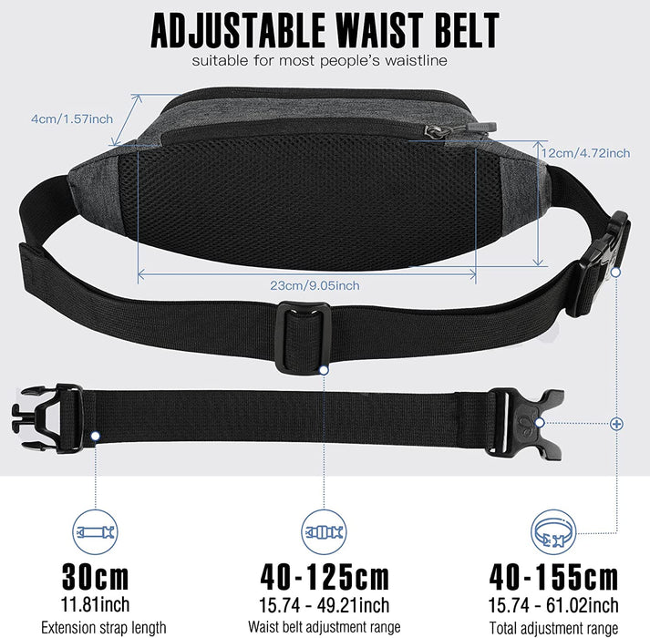 Bauchtasche Gürteltasche Hüfttasche Sport Wasserdicht Stylisch Nylon Klein Unisex Grün Hip Bum Waist Fanny Pack für Outdoor Reise Wandern 