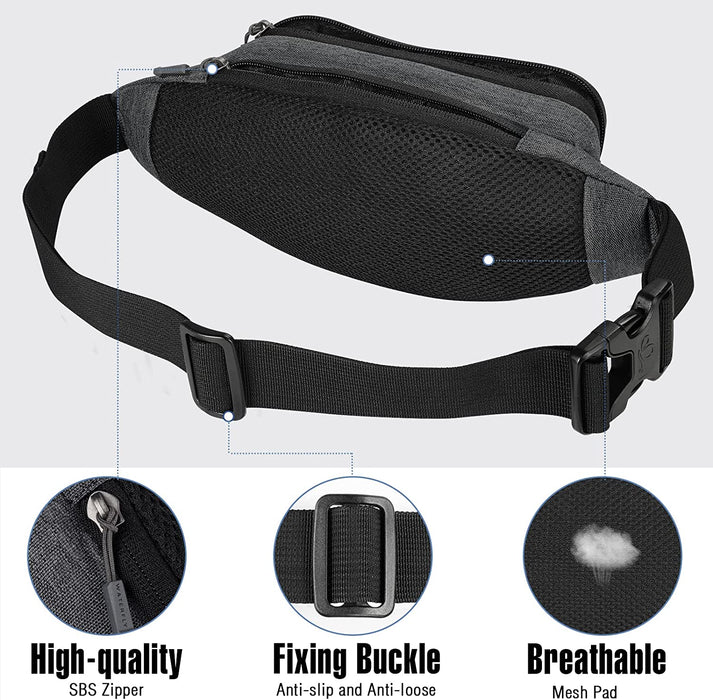 Bauchtasche Gürteltasche Hüfttasche Sport Wasserdicht Stylisch Nylon Klein Unisex Grün Hip Bum Waist Fanny Pack für Outdoor Reise Wandern 