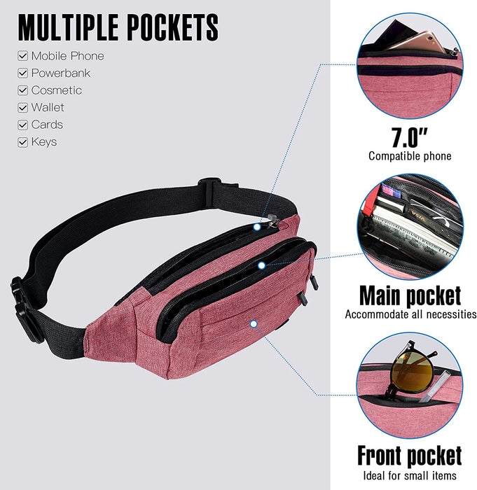 Bauchtasche Gürteltasche Hüfttasche Sport Wasserdicht Stylisch Nylon Klein Unisex Grün Hip Bum Waist Fanny Pack für Outdoor Reise Wandern 