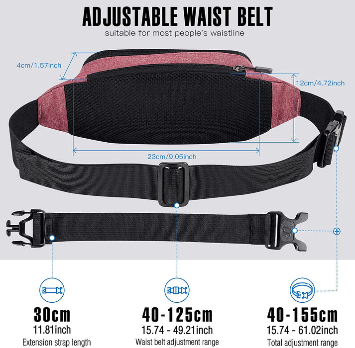 Bauchtasche Gürteltasche Hüfttasche Sport Wasserdicht Stylisch Nylon Klein Unisex Grün Hip Bum Waist Fanny Pack für Outdoor Reise Wandern 